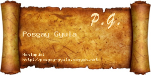 Posgay Gyula névjegykártya